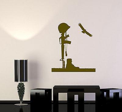 Wall Vinyl Marine Fallen Soldier Helmet Rifle Guaranteed Quality Decal Unique Gift (z3450)