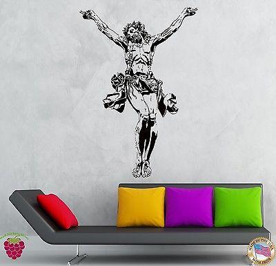 Wall Stickers Vinyl Decal Gothic Christ Jesus Holy Cross Religion Symbol Unique Gift (z2156)