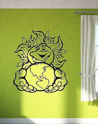 Wall Decal Sun Planet Earth Solar System Animation Smile Vinyl Stickers Unique Gift (ed290)