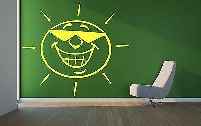 Wall Vinyl Sticker Decal Funny Sun in Sunglasses Summer Beach House Decor Unique Gift (z129)