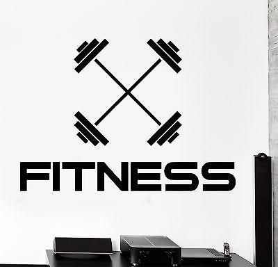 Wall Sticker Sport Barbell Dumbell Fitness Bodybuilding Vinyl Decal Unique Gift (z2972)