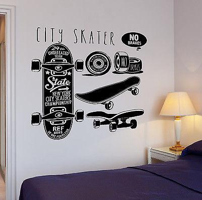 Wall Decal Skateboard New York City Skater Sport Extreme Vinyl Stickers Unique Gift (ed117)