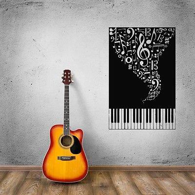 Wall Stickers Vinyl Decal Music Piano Sheet Musical Instruments Unique Gift (ig750)