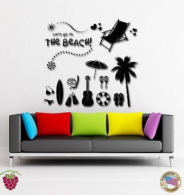 Wall Stickers Vinyl Decal The Beach Ocean Vactaion Travel Summer (z1762)