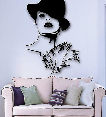 Wall Stickers Vinyl Decal Beautiful Sexy Woman Hat Fashion Style Unique Gift (ig621)