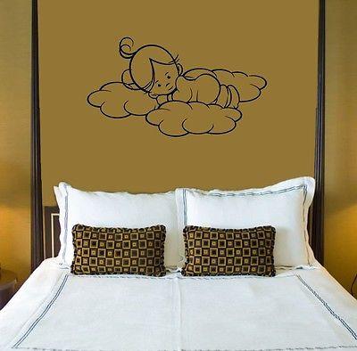 Wall Sticker Vinyl Decal for Bedroom Baby Kids Sky Angel Unique Gift ig1290