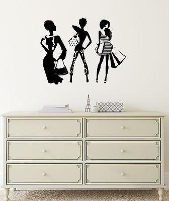 Beautiful Style Fashion Girl Room Shopping Art Wall Sticker Vinyl Decal Unique Gift (ig2039)