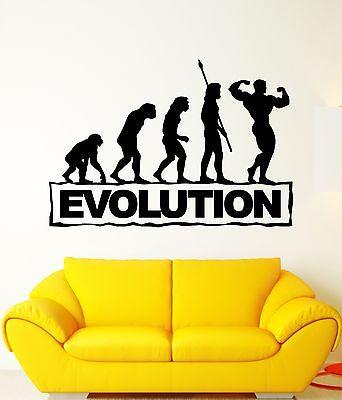 Wall Decal Evolution Progress Darwin Funny Human Athlete Vinyl Stickers Unique Gift (ed156)