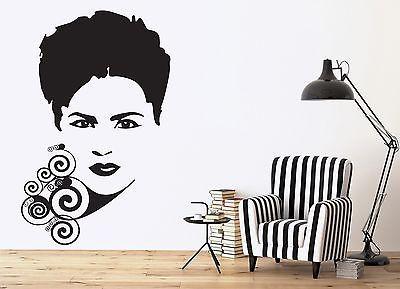 Wall Sticker Vinyl Decal Beautiful Female Face Eyes Eyebrows Lips Circle Unique Gift (n036)