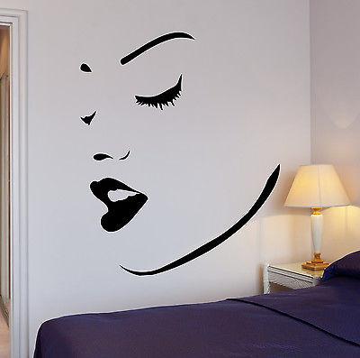 Wall Stickers Vinyl Decal Perfect Sexy Girl Women Face Lips Makeup Spa Unique Gift (ig659)
