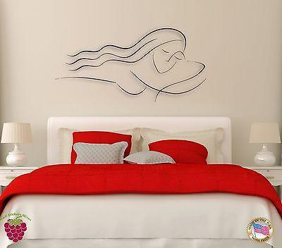 Wall Sticker Girl Woman Female Sleeping for Bedroom  Unique Gift z1269