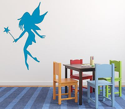 Wall Sticker Vinyl Decal Little Fairy With Wings and a Magic Wand Unique Gift (n127)