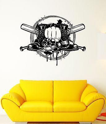 Wall Decal Crime Fist Bat Brass Knuckles Fight Boots Vinyl Stickers Unique Gift (ed015)