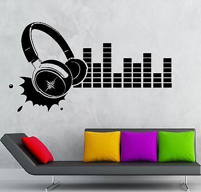 Wall Sticker Vinyl Decal Headphones Sound Music Night Club Party Unique Gift (ig2204)