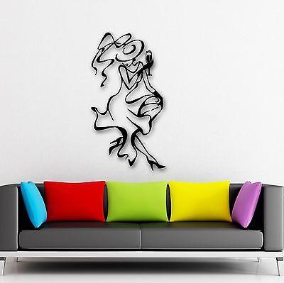Wall Stickers Vinyl Decal Beautiful Girl Dress Abstract Decor Room Unique Gift (ig710)
