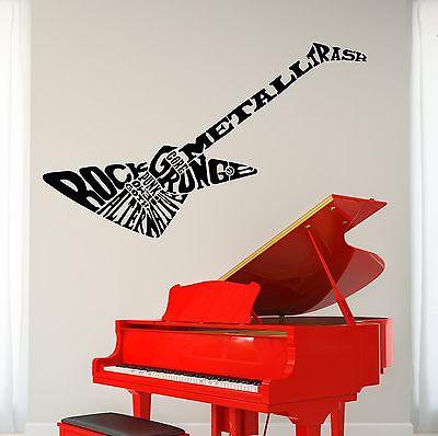 Wall Vinyl Music Electric Guitar Heavy Metal Guaranteed Quality Decal Unique Gift (z3490)