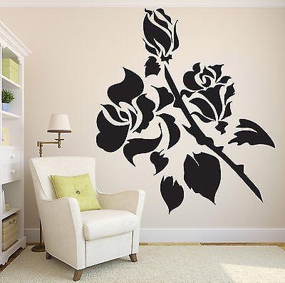 Wall Sticker Vinyl Decal Branch Beautiful Rose Buds Huge Spikes Unique Gift (n128)