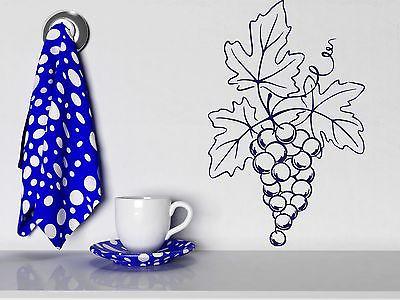 Wall Sticker Vinyl Decal Large Cluster of Grapes Fruit Leaves Decor Unique Gift (n186)