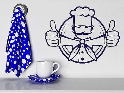 Wall Sticker Chef Jacket Chief Toques Dish Food Cool Vinyl Decal Unique Gift (n343)