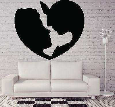 Wall Sticker Vinyl Decal Image Heart Valentine Kiss Love Couple Decor Unique Gift (n133)