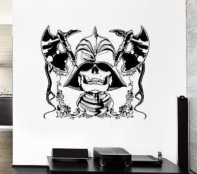 Wall Decal Skull War Ax Death Weapons Horror Mural Vinyl Stickers Unique Gift (ed028)