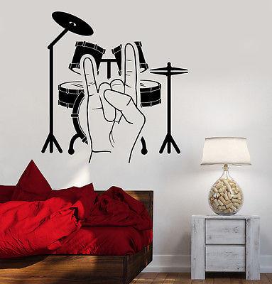Wall Vinyl Music Drum Rock Heavy Music Guaranteed Quality Decal Unique Gift (z3502)