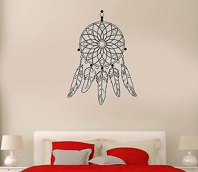 Wall Decal Dream Catcher Plumage Charm Pattern Bedroom Vinyl Stickers Unique Gift (ed150)