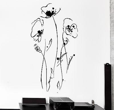 Wall Decal Flower Poppy Floral Tree Forest Vinyl Decal Unique Gift (z3145)