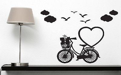 Wall Sticker Vinyl Decal Romantic Image for Lovers Heart Birds Clouds Unique Gift (n174)