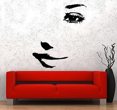Wall Decal Eyes Face Beautiful Girl Woman Smile Vinyl Sticker Unique Gift (z3604)