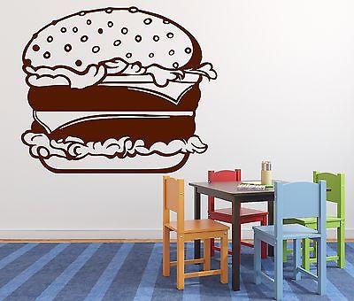 Wall Sticker Vinyl Decal Fastfood Hamburger Bun Cheese Salad Unique Gift (n272)