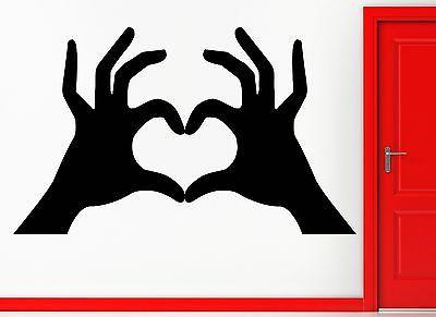 Wall Sticker Hands Making Heart Very Romantic Decor for Girls Bedroom Unique Gift (z1420)