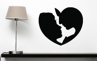 Wall Sticker Vinyl Decal Image Heart Valentine Kiss Love Couple Decor Unique Gift (n133)