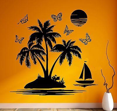 Vinyl Decal Wall Sticker Palm Beach Island Relax Tropical Beach House Vacation Decor Unique Gift (ig505)