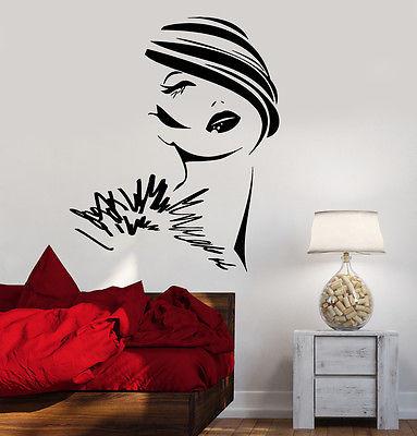 Wall Decal Fashion Girl Woman Young Lady Face Vinyl Sticker Unique Gift (z3617)