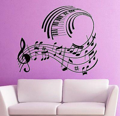 Wall Stickers Vinyl Decal Music Notes Musical Room Decor Unique Gift (ig1783)