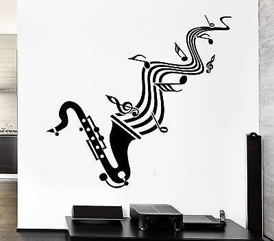 Wall Sticker Vinyl Decal Saxophone Sheet Music Jazz Blues Lover Unique Gift (ig1295)