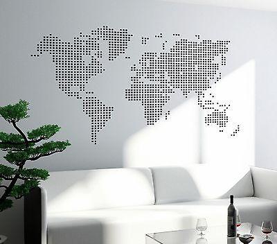 Wall Art Map Atlas Travel Trip Vinyl Sticker For Living Room Unique Gift (z2822)