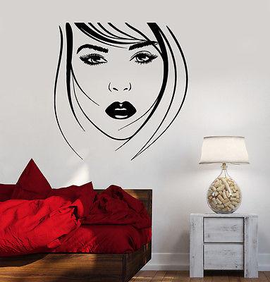 Wall Decal Sexy Beauty Girl Woman Face Hot Vinyl Sticker Unique Gift (z3613)