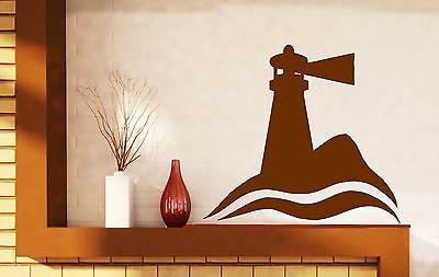 Wall Vinyl Sticker Coast Lighthouse Ships Floating Sea Beacon Decor Unique Gift (n328)