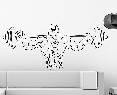 Sticker Sport Athlete Bodybuilder Powerlifter Crossfit Barbell Vinyl Decal Unique Gift z2970