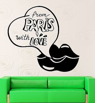 Wall Sticker Vinyl Decal Love Lips Paris France Europe Travel Girl Unique Gift (ig2227)