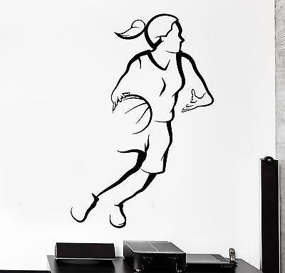 Vinyl Decal Wall Sticker Sport Basketball Girl Female Woman Unique Gift (z3042)