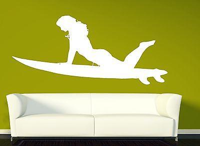 Wall Sticker Vinyl Decal Sexy Girl Surfer Slim Athletic Figure Unique Gift (n176)