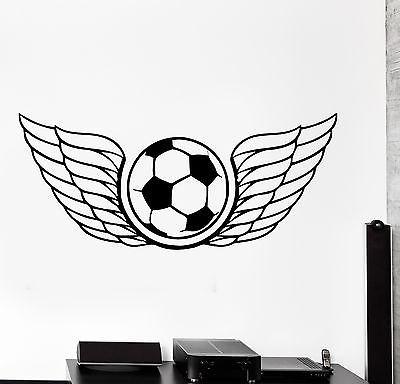 Wall Decal Soccer Wings Football Ball Sport Decor Cool Interior Unique Gift (z2715)