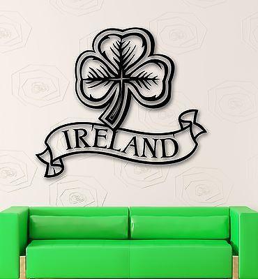 Wall Sticker Vinyl Decal Ireland Irish Symbol Shamrock Mascot Luck Unique Gift (ig1937)