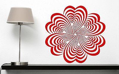 Wall Stickers Vinyl Decal Drawing Elements Flower Optical Illusion Unique Gift (n203)