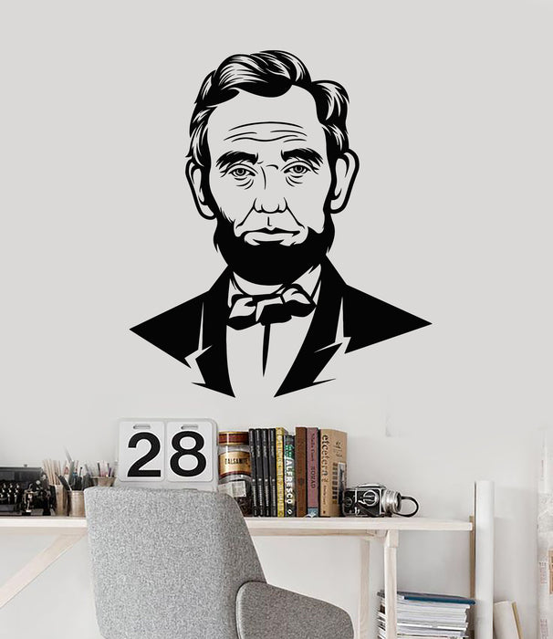 Vinyl Wall Decal Abraham Lincoln President USA United States Portrait Stickers Mural (g2741)