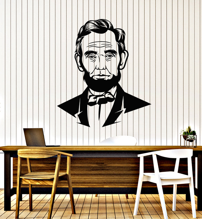 Виниловая наклейка на стену Авраам Линкольн Президент США Соединенные Штаты Портретные наклейки Фреска (g2741)