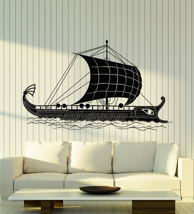 Vinyl Wall Decal Ancient Greek Sea Ship Ocean Sail Decor Stickers Mural (g5529)